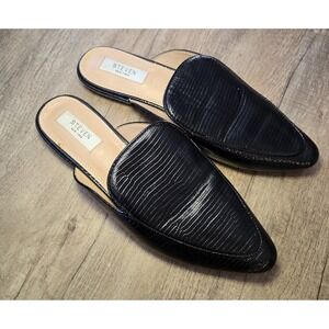 Steve  New York Loafer Mule Shoes Sz 9.5 ‎ Black  Slides